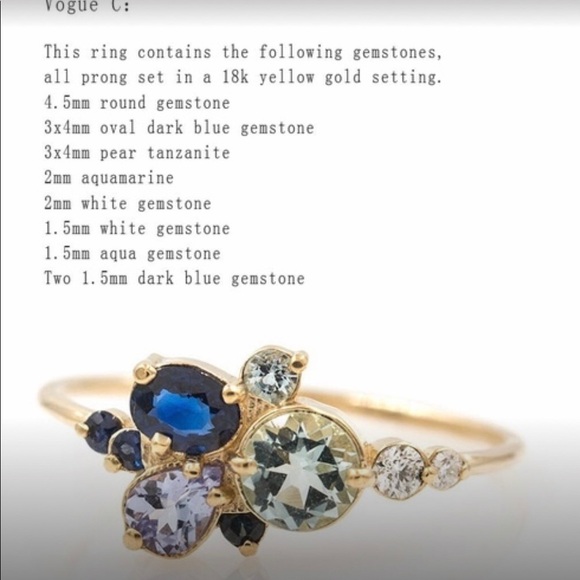 18K Plated Gemstone Rings - Picture 4 of 6